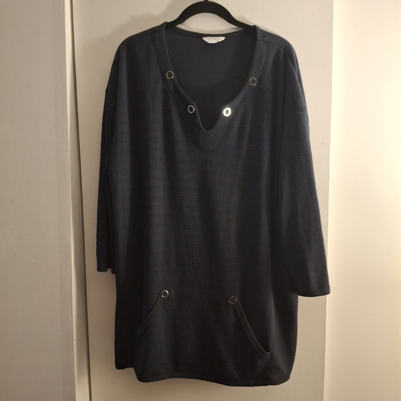 Coral Bay Women's Dark Blue Tunic Top - Picture 1 of 8